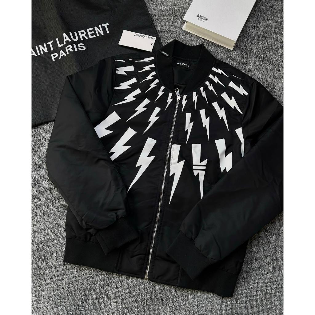 Áo khoác Bomber tia sét AN32 chất nỉ bóng 2 lớp lót lụa năng động trẻ trung