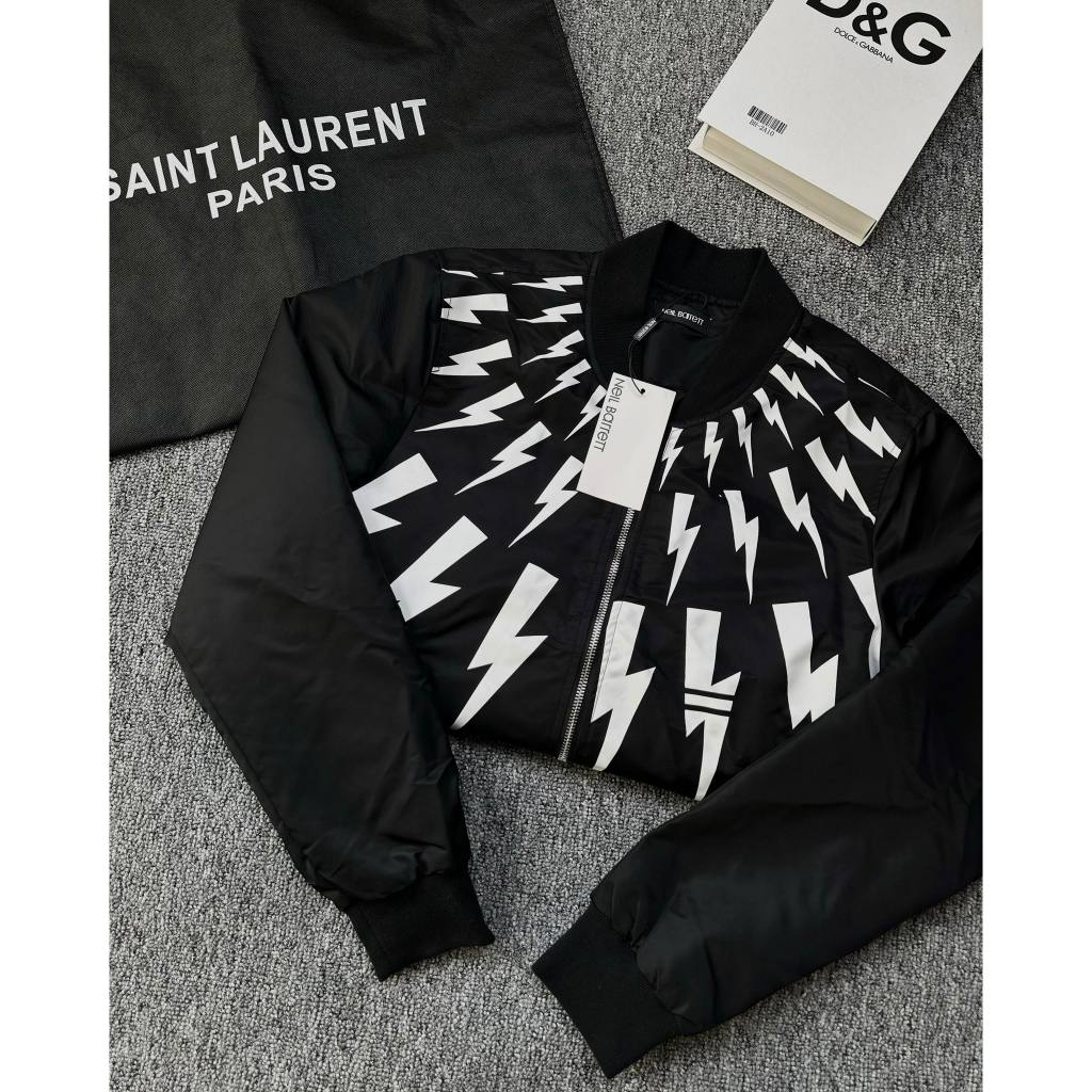 Áo khoác Bomber tia sét AN32 chất nỉ bóng 2 lớp lót lụa năng động trẻ trung