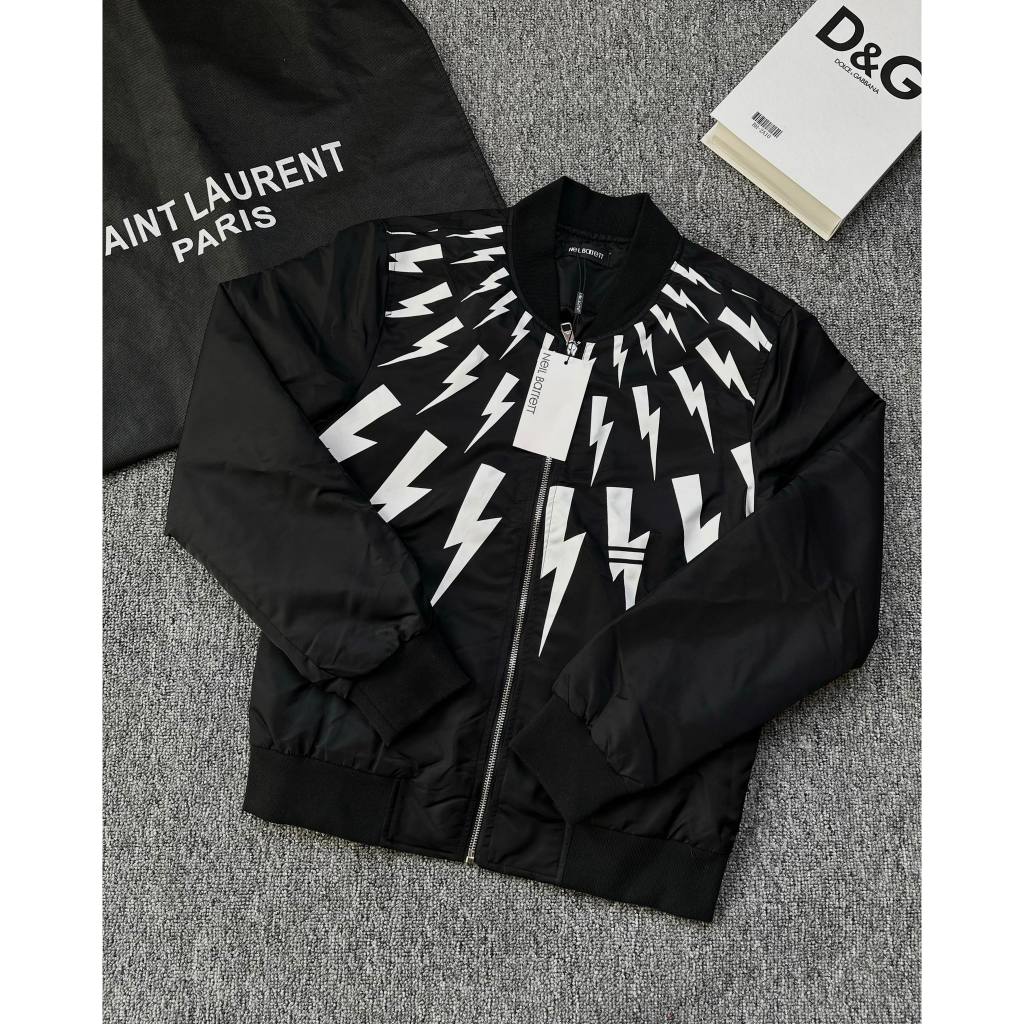 Áo khoác Bomber tia sét AN32 chất nỉ bóng 2 lớp lót lụa năng động trẻ trung