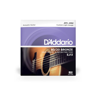Bộ dây đàn Guitar Acoustic - D'Addario EJ13 - 80/20 Bronze, Custom Light Gauge 11-52