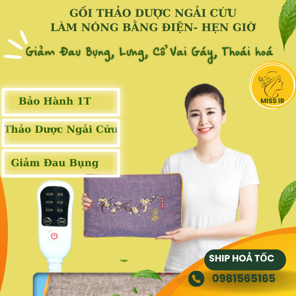 Gối chườm muối thảo dược nóng Túi chườm muối đá biển làm nóng bằng điện