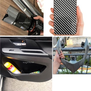 Decal cacbon dán xe máy ô tô laptop điện thoại vân 5d cao cấp bóng nhám mờ