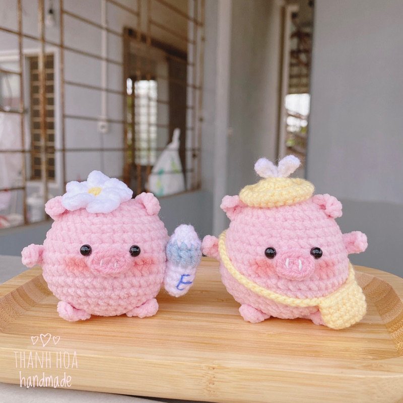 Heo hồng bằng len, Heo handmade