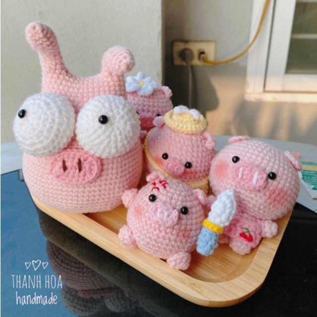 Heo hồng bằng len, Heo handmade