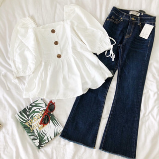 Quần jeans loe lưng cao chất siêu cấp