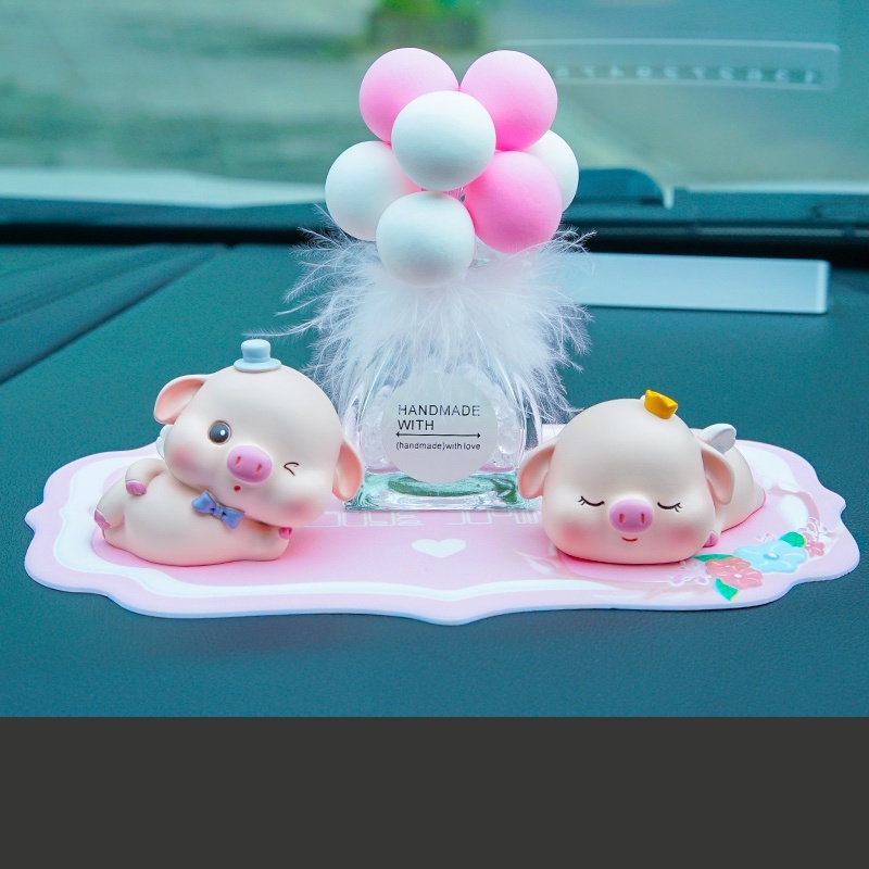 Phụ Kiện Trang Trí Ô Tô Set 6 Heo Dễ Thương Decor Taplo Xe Hơi Oto Chất Liệu Thạch Cao Bóng Cao Cấp Giá Rẻ