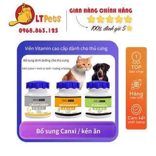Viên Canxi/Vitamin/Probiotics hương vị sữa cừu bổ sung dinh dưỡng, kích thích ăn uống cho chó mèo