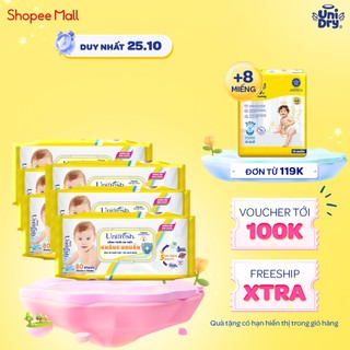 Combo 6 khăn ướt Unifresh vitamin E hoặc aloe vera