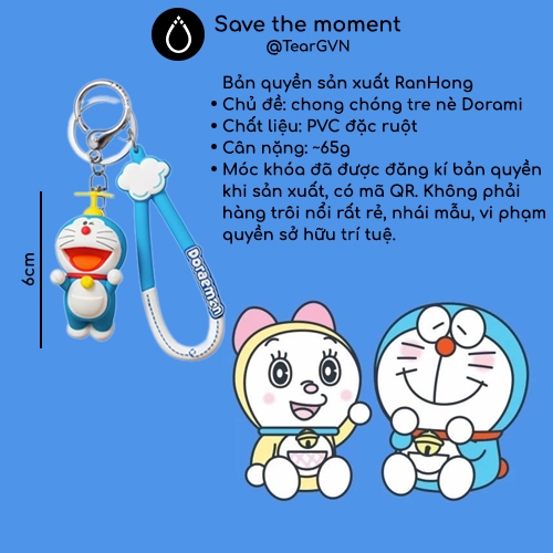 Móc khóa Doraemon chính hãng  chủ đề chong chóng tre nè Dorami