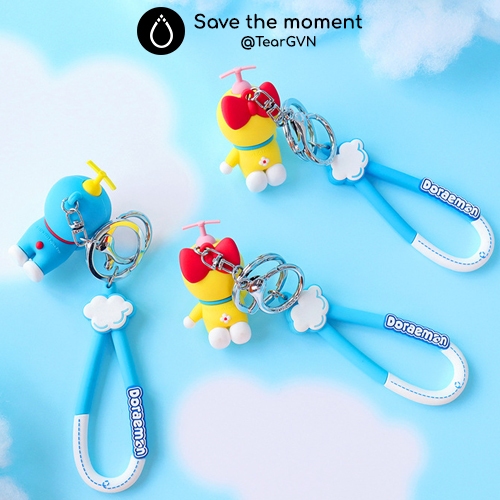 Móc khóa Doraemon chính hãng  chủ đề chong chóng tre nè Dorami