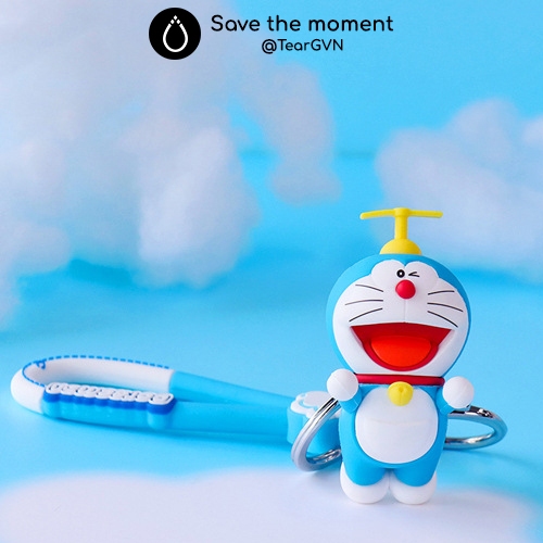 Móc khóa Doraemon chính hãng  chủ đề chong chóng tre nè Dorami