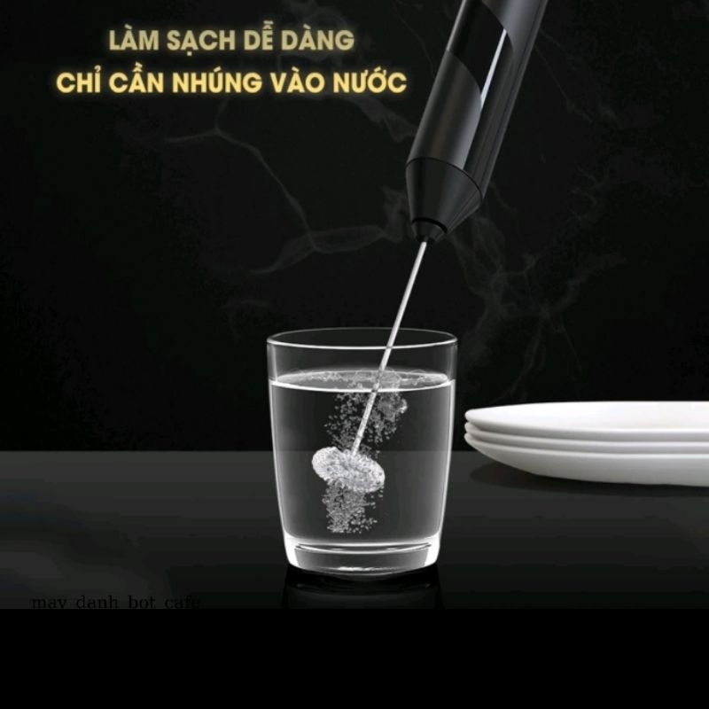 Máy đánh trứng máy tạo bọt cafe mini cầm tay,máy dùng pin có giá đỡ