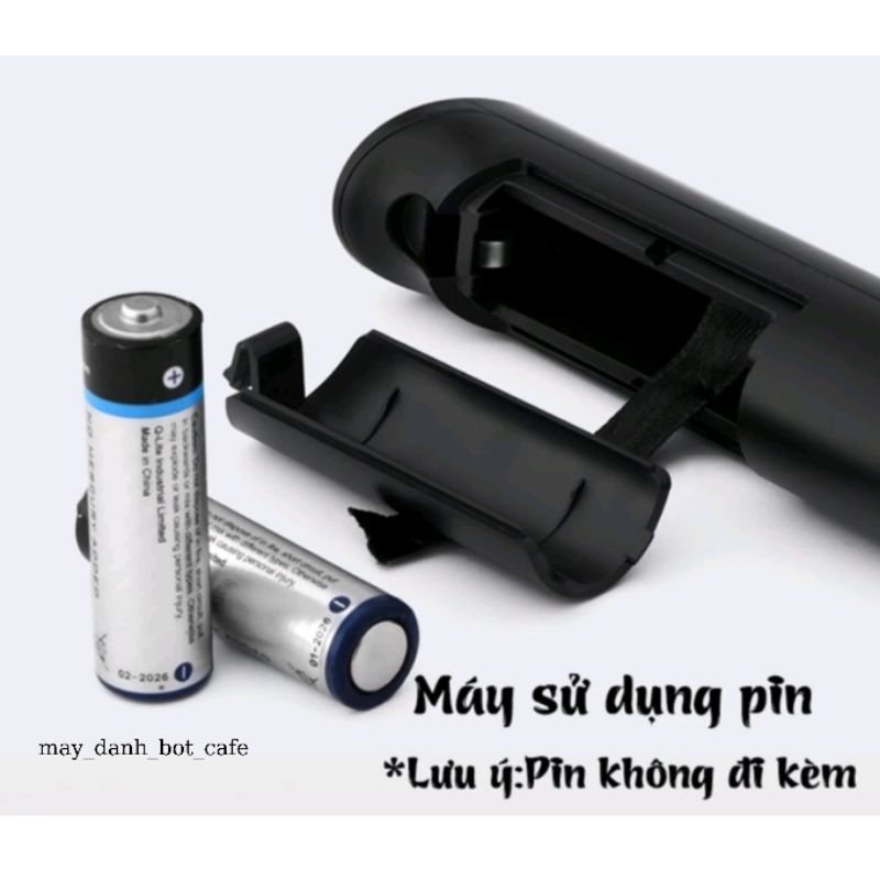 Máy đánh trứng máy tạo bọt cafe mini cầm tay,máy dùng pin có giá đỡ