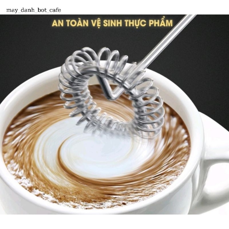Máy đánh trứng máy tạo bọt cafe mini cầm tay,máy dùng pin có giá đỡ