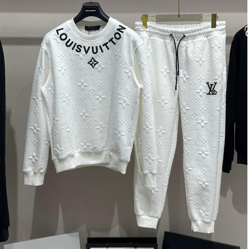 BỘ thể thao thu đông vân nổi - Bộ nỉ dài tay chữ thêu thời trang nam nữ