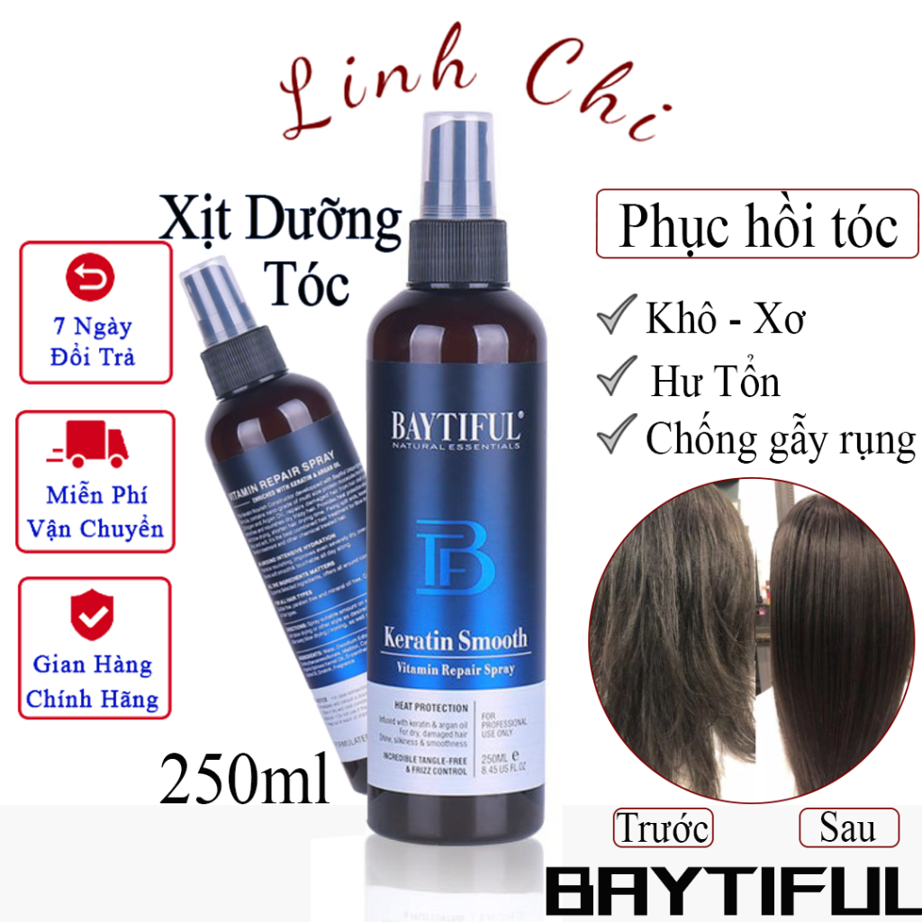 Xịt Dưỡng Tóc Collagen Chăm Sóc Tóc Hư Tổn Baytiful Repair Spray. Xịt Tinh Chất Chăm Sóc Tóc Khô Xơ