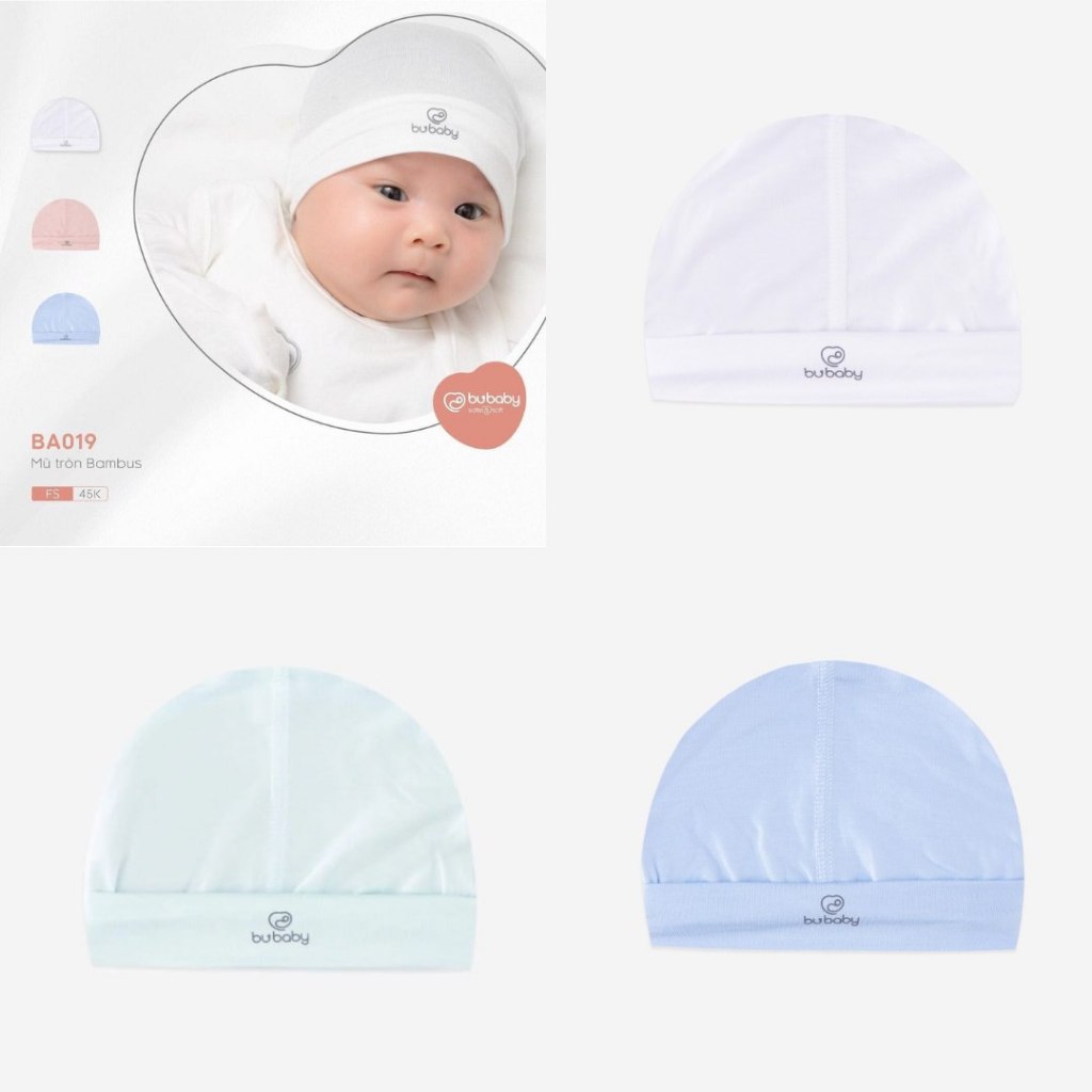 Bubaby mũ tròn, mũ Bunny, bao chân bao tay freesize cho bé từ 0-6M hàng mềm mịn siêu xinh cho bé