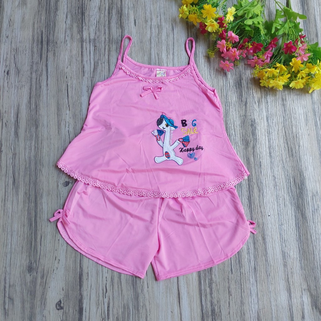 115k COMBO 3 bộ 3 màu đồ bộ thun lạnh dây phối ren cho bé gái từ 8-17kg NOVA SHOP