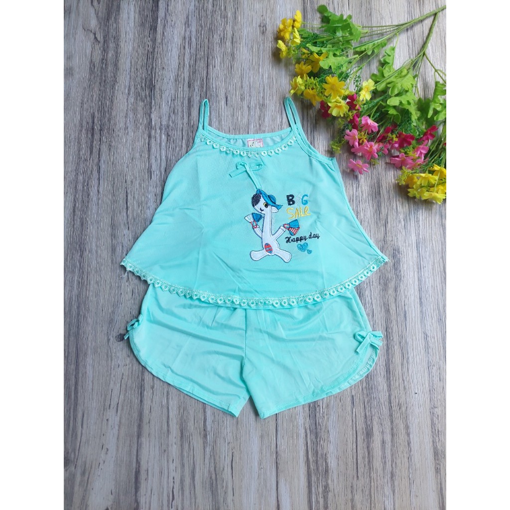 115k COMBO 3 bộ 3 màu đồ bộ thun lạnh dây phối ren cho bé gái từ 8-17kg NOVA SHOP