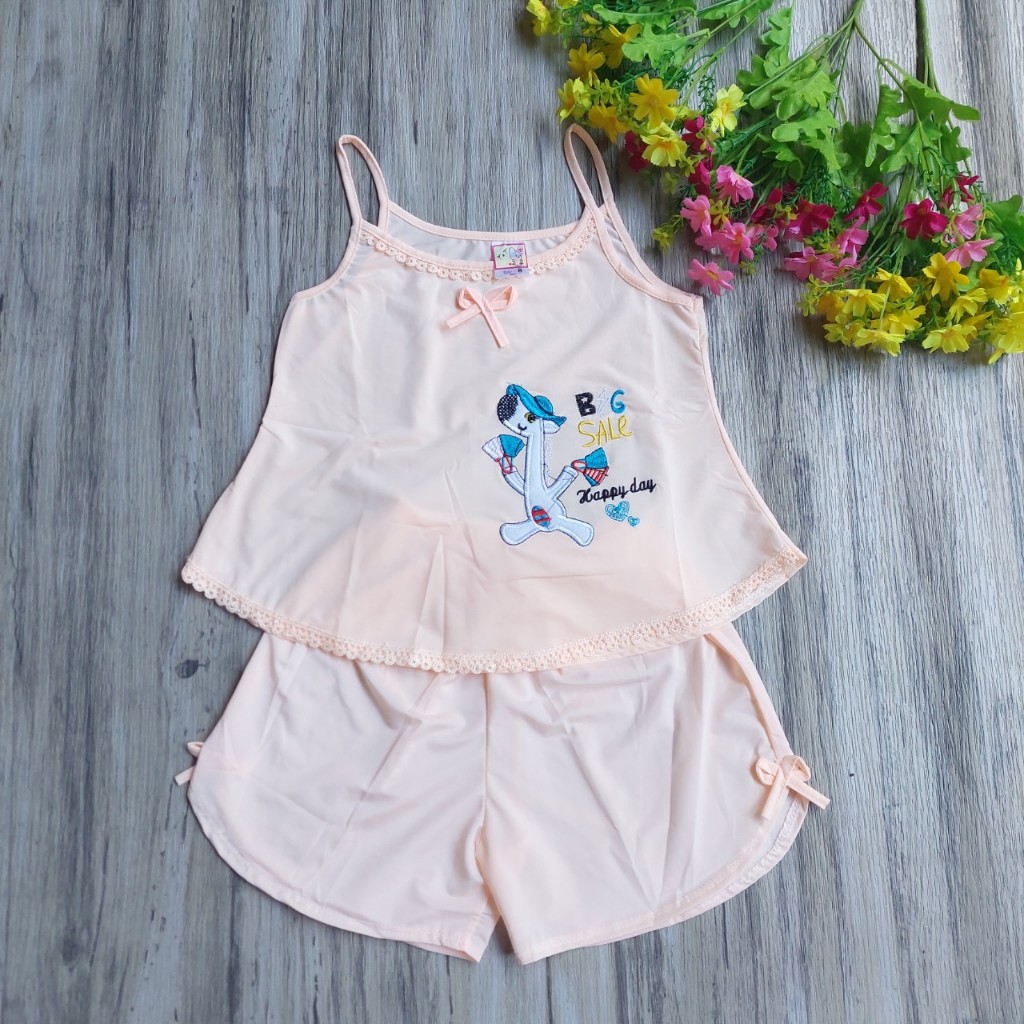 115k COMBO 3 bộ 3 màu đồ bộ thun lạnh dây phối ren cho bé gái từ 8-17kg NOVA SHOP