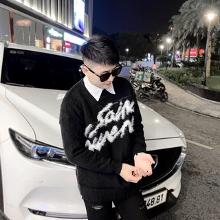 Áo Len SAINT LAURENT Lông Dệt Form Rộng Unisex Dành Cho Các Đôi