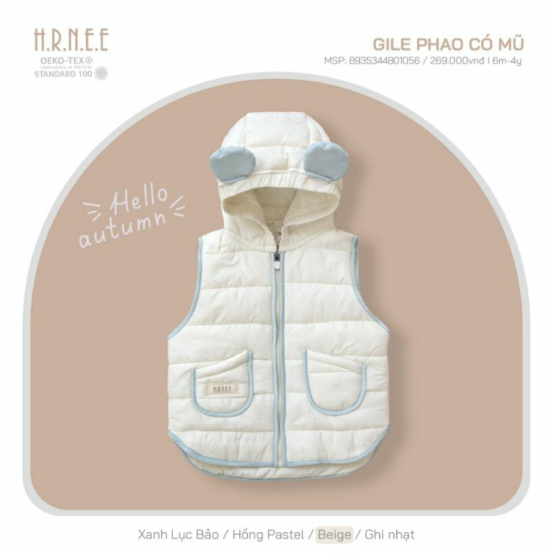 HRNEE - Áo gile phao siêu nhẹ dành cho Bé trai, Bé gái