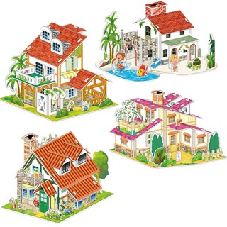 Mô hình nhà 3D bằng bìa xốp cho bé