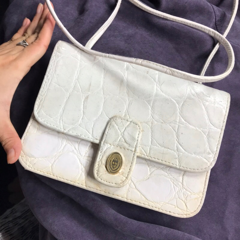 Túi 2hand trắng đeo chéo giỏ si