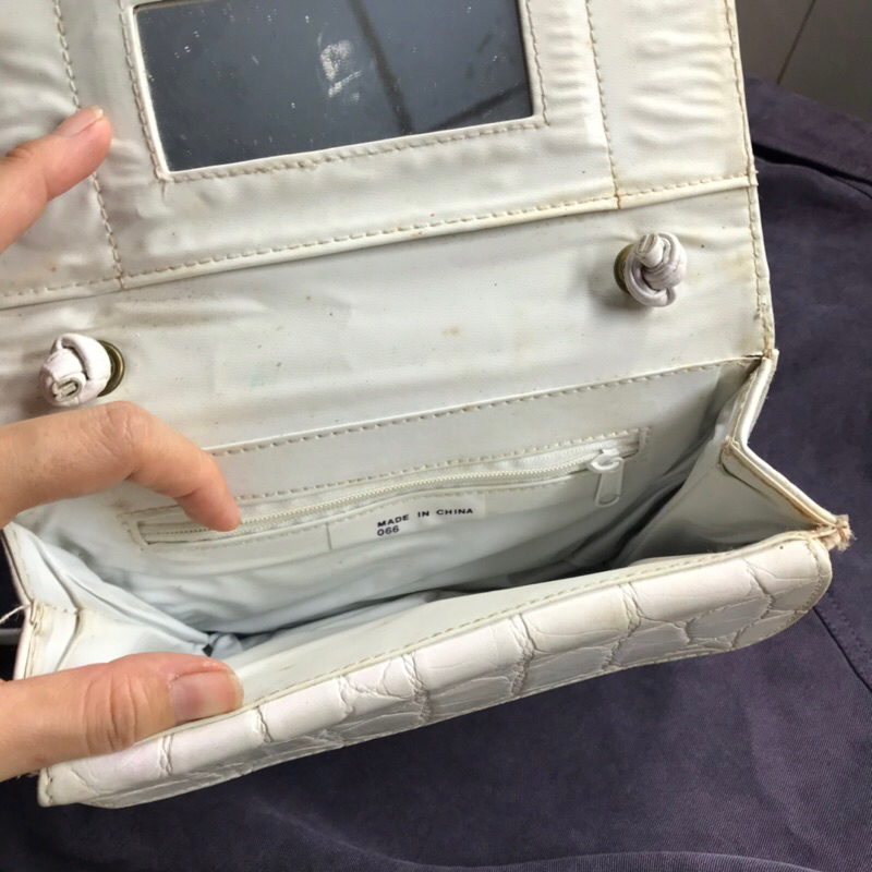 Túi 2hand trắng đeo chéo giỏ si