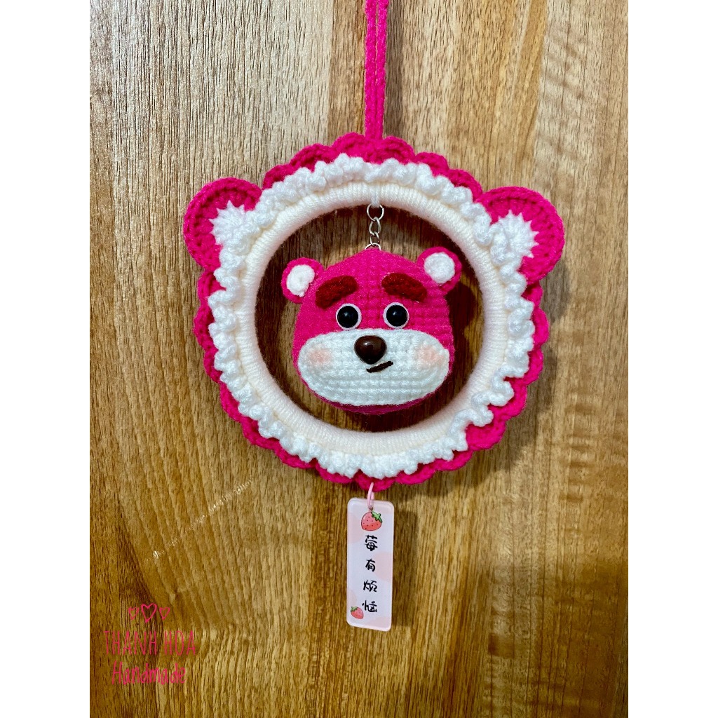 Gấu dâu lotso bằng len, Móc len gấu dâu Lotso, Gấu dâu Lotso handmade