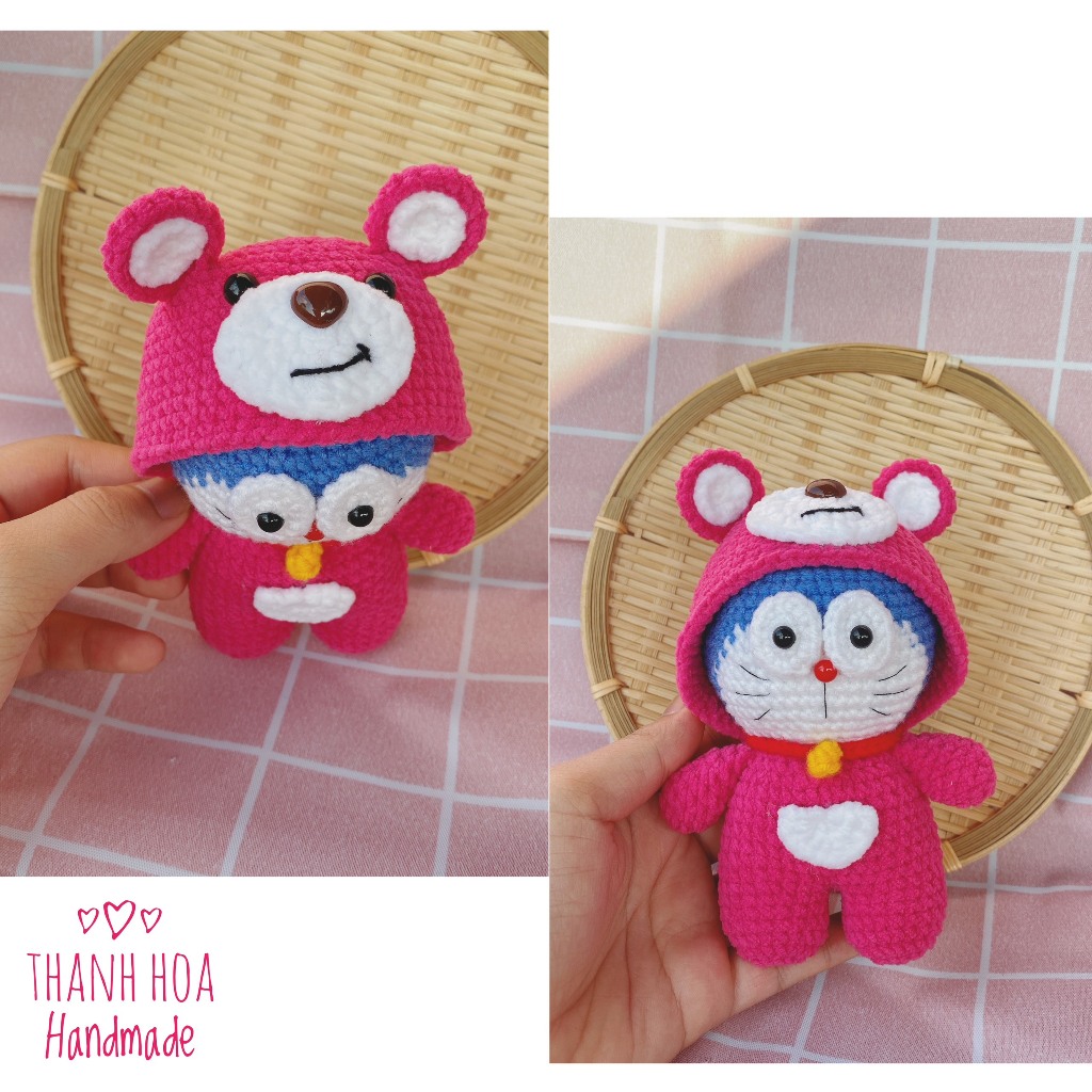 Gấu dâu lotso bằng len, Móc len gấu dâu Lotso, Gấu dâu Lotso handmade
