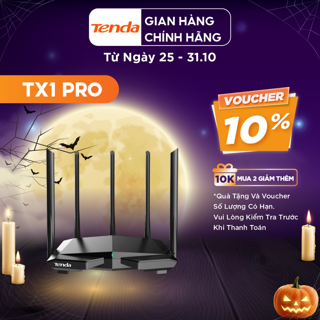 Tenda Thiết bị phát Wifi TX1 Pro Chuẩn Wifi 6 AX1500Mbps - Hãng phân phối chính thức