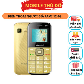 Điện thoại người gia Masstel FAMI 12 4G - Hàng chính hãng loa to sóng khỏa màn hình nét