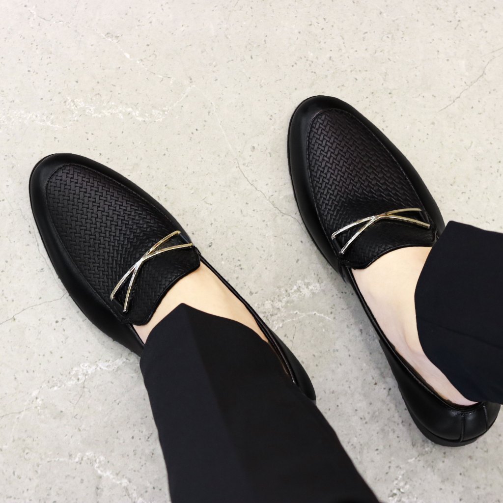 Giày Lười Nam Công Sở Quảng Châu Da Mềm Cao Cấp Siêu Đẹp Size 38 Đến 43 Màu Đen - QC01