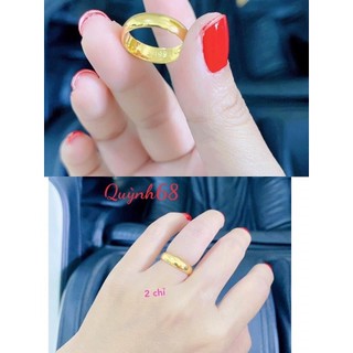 Nhẫn tròn trơn mạ vàng khắc 9999 bản 2 chỉ quỳnh68