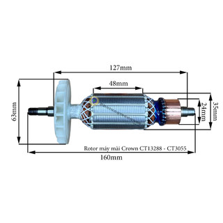 Rotor máy mài crown ct13288 hoặc ct3055 - ct3117 các máy tq cùng thông số có thể xài chung