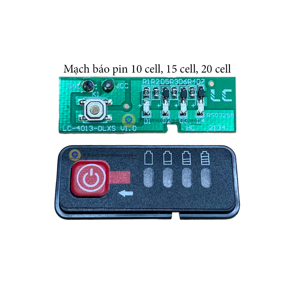Mạch Báo Dung Lượng Pin 10 Cell, 15 Cell, 20 Cell Các Hãng Pin Makita, Macan,Himoki, Navara Hoặc Pin Chưa Có Mạch