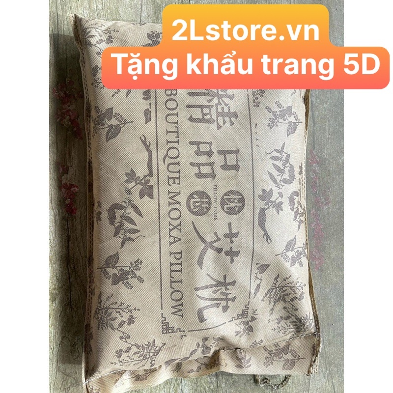 Gối chườm ngải cứu. Gối chườm thảo dược có kèm vỏ gối nạng 2kg_2Lstore.vn