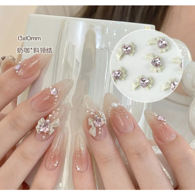 Mã charm nơ trang trí móng nhé a