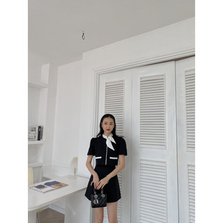 Set áo phối nơ cổ chân váy 286
