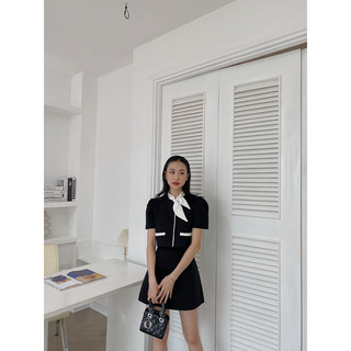 Set áo phối nơ cổ chân váy 286