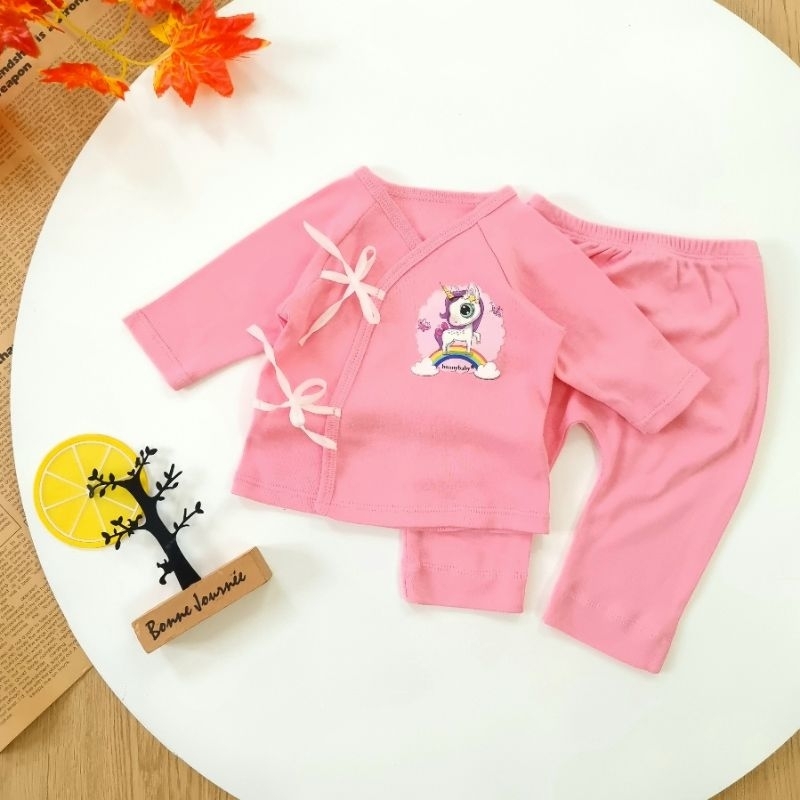 Bộ dài sơ sinh cột dây cao cấp chính hãng Bunny cho bé 0-3 tháng