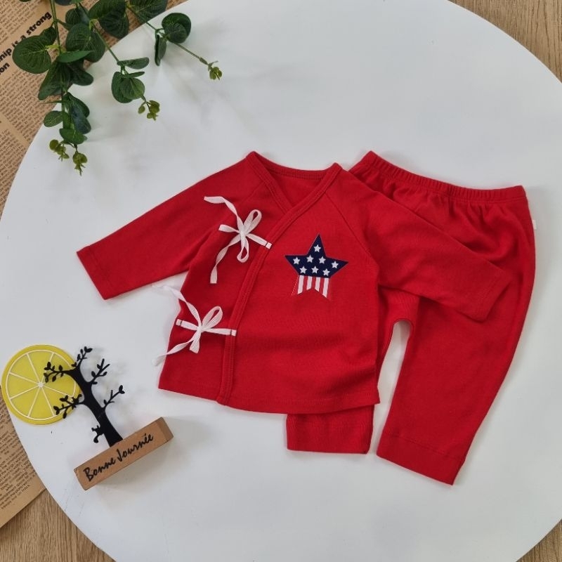 Bộ dài sơ sinh cột dây cao cấp chính hãng Bunny cho bé 0-3 tháng