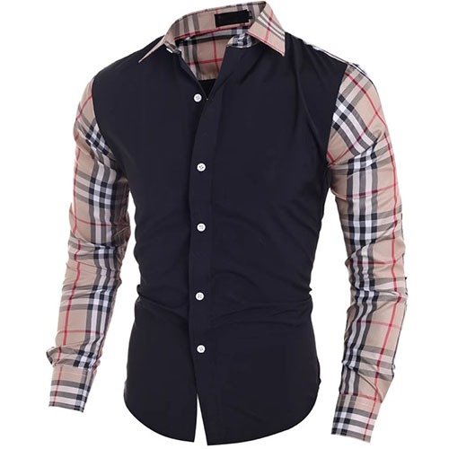 Sơ mi nam phối màu độc đáo trẻ trung năng động dáng body 1 siêu phẩm cho nam giới N57