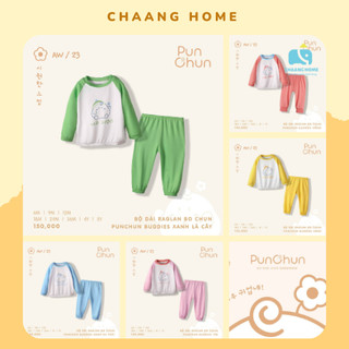 Punchun dài tay thu đông 2023 buddies raglan bo chun bé trai bé gái cotton mềm mát thấm hút mồ hôi Chaanghome