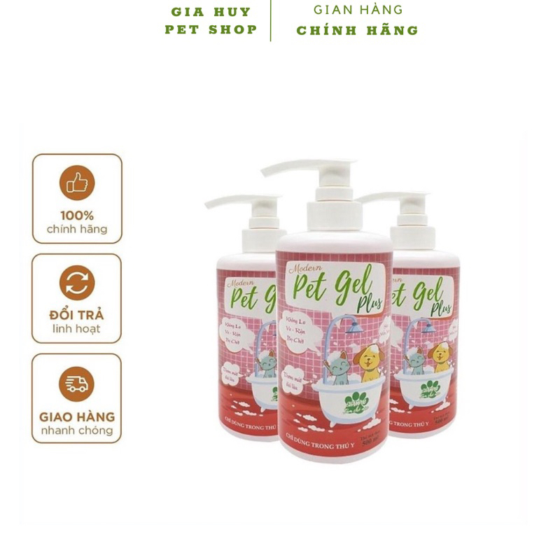 Sữa Tắm Pet Gel Plus 500ml -  Sữa Tắm Cho Chó Mèo Diệt Ve Rận - giahuypetshop