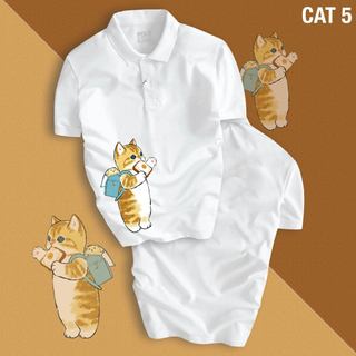 Áo POLO nam nữ Unisex CAT SIÊU CUTE chất liệu CVC cá sấu cao cấp, dễ thương, năng động