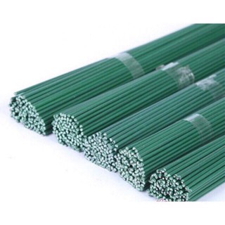 Cây Que kẽm làm hoa | Que kẽm bọc nhựa xanh Dài 40cm làm thân hoa giả, hoa giấy nhún hoa sáp