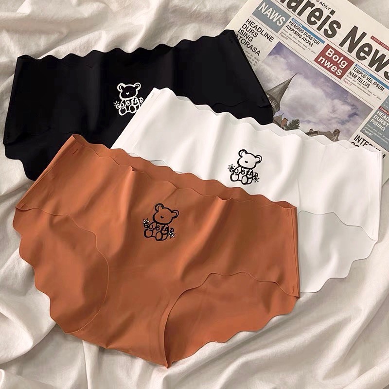 Quần Lót Nữ Su Sóng In Hình Gấu Không Lộ Viền Sexy 812