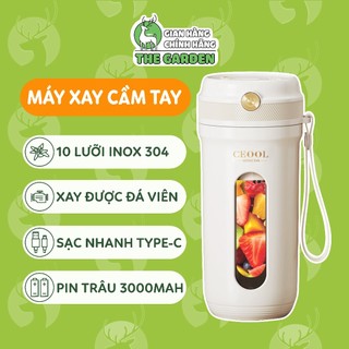 Máy xay sinh tố cầm tay mini CEOOL x THE GARDEN 10 Lưỡi inox 304 tặng ống hút silicon